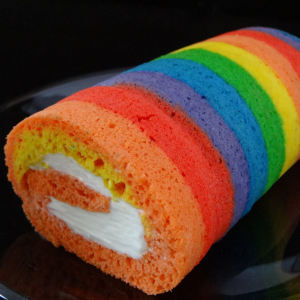 Colorful Rainbow Cake Roll